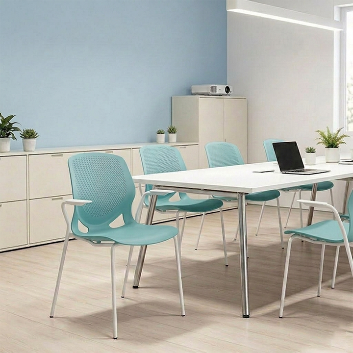 Scandinavian Colorful Desk Chair: Contemporary Ergonomic Back Chair For Home Office