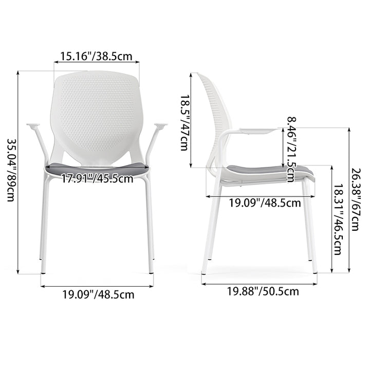 Scandinavian Training Chair: Armrest & Backrest - Macaron-Colored Minimalist Desk Chair For Home Office