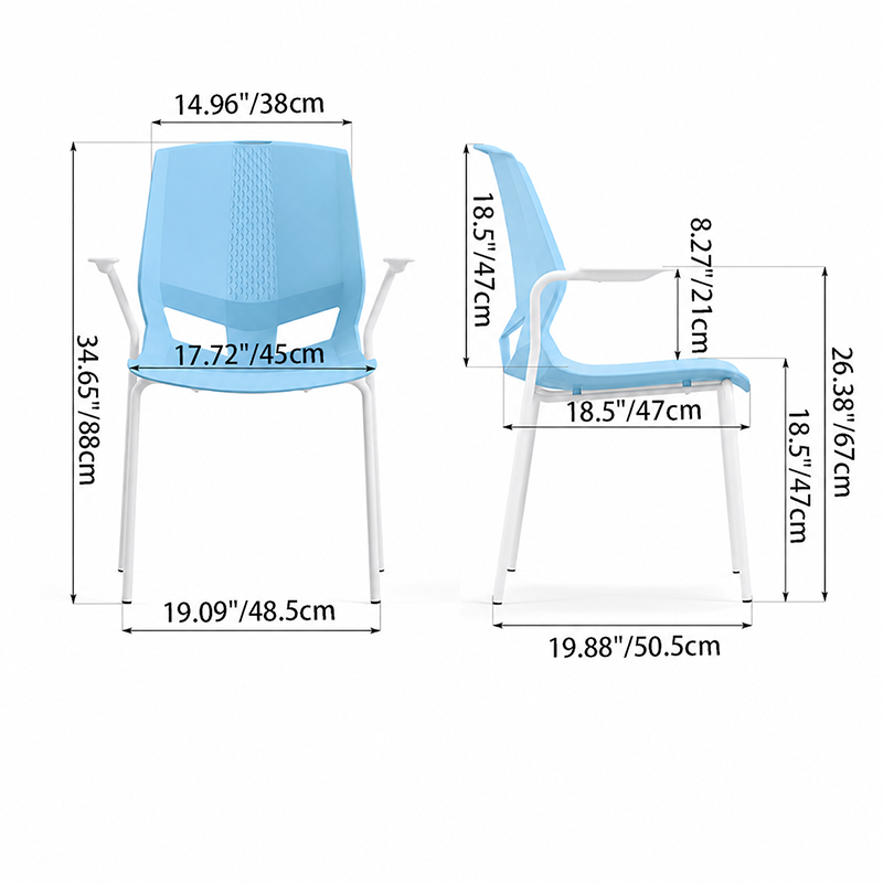 Contemporary Scandinavian Ergonomic Chair: INS-Style One-Piece Molded PP Desk Chair For Home Office