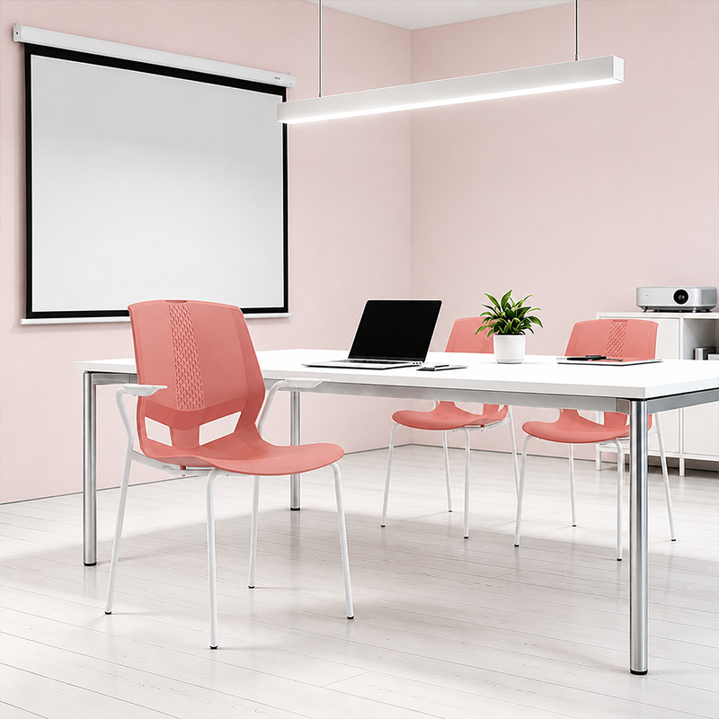 Contemporary Scandinavian Ergonomic Chair: INS-Style One-Piece Molded PP Desk Chair For Home Office