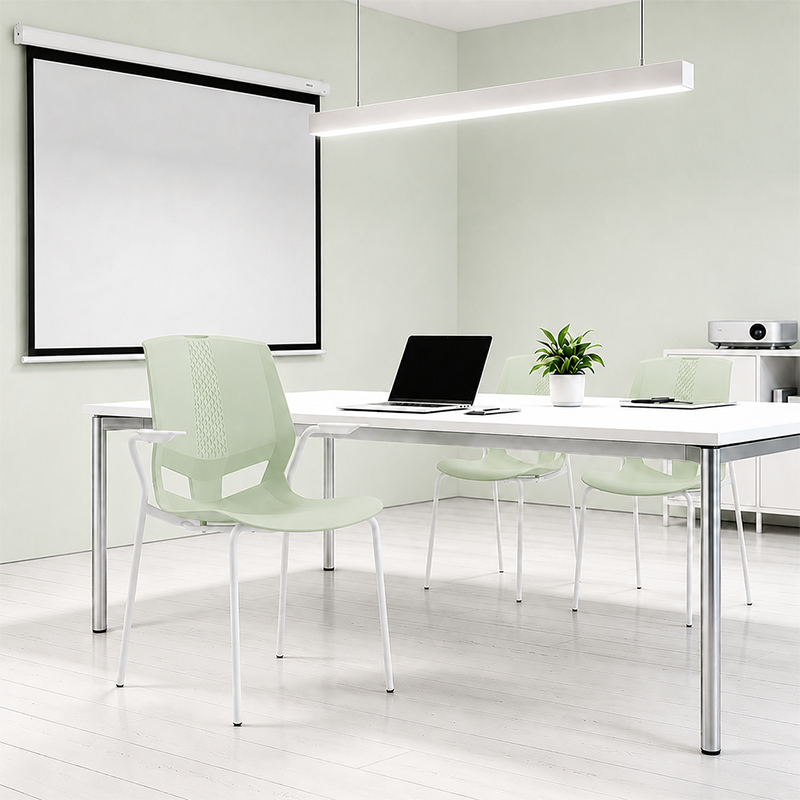 Contemporary Scandinavian Ergonomic Chair: INS-Style One-Piece Molded PP Desk Chair For Home Office