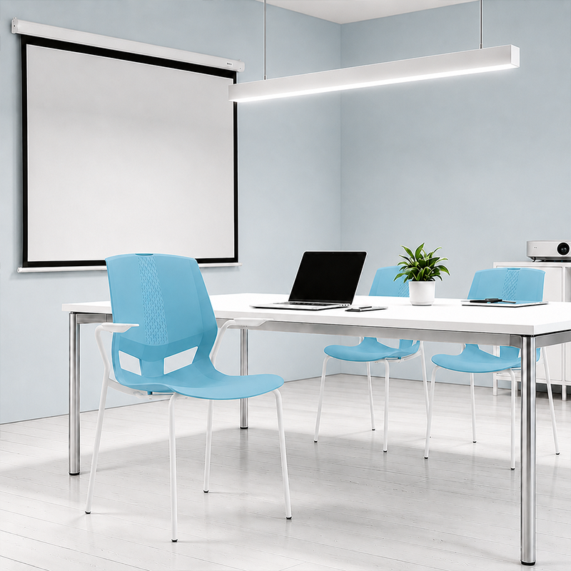 Contemporary Scandinavian Ergonomic Chair: INS-Style One-Piece Molded PP Desk Chair For Home Office