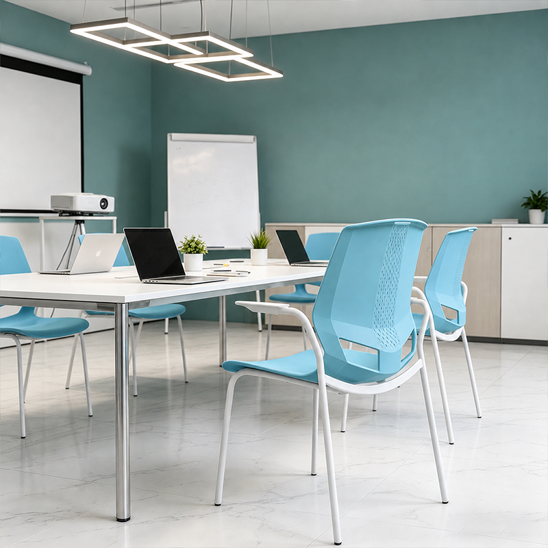 Contemporary Scandinavian Ergonomic Chair: INS-Style One-Piece Molded PP Desk Chair For Home Office