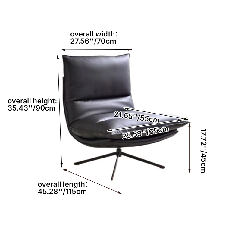 Scandinavian Minimalist 360° Swivel Recliner: 4-Position Adjustable Backrest - Eco-Friendly Faux Leather Lounge Chair For Living Room