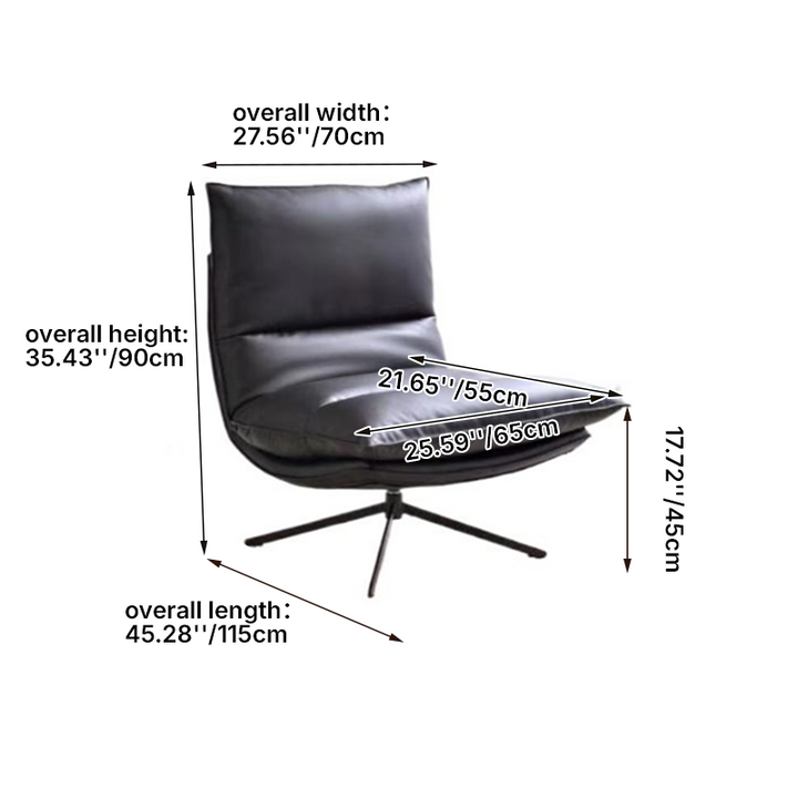 Scandinavian Minimalist 360° Swivel Recliner: 4-Position Adjustable Backrest - Eco-Friendly Faux Leather Lounge Chair For Living Room