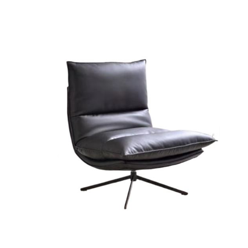 Scandinavian Minimalist 360° Swivel Recliner: 4-Position Adjustable Backrest - Eco-Friendly Faux Leather Lounge Chair For Living Room
