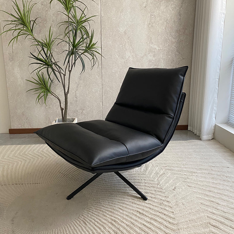 Scandinavian Minimalist 360° Swivel Recliner: 4-Position Adjustable Backrest - Eco-Friendly Faux Leather Lounge Chair For Living Room