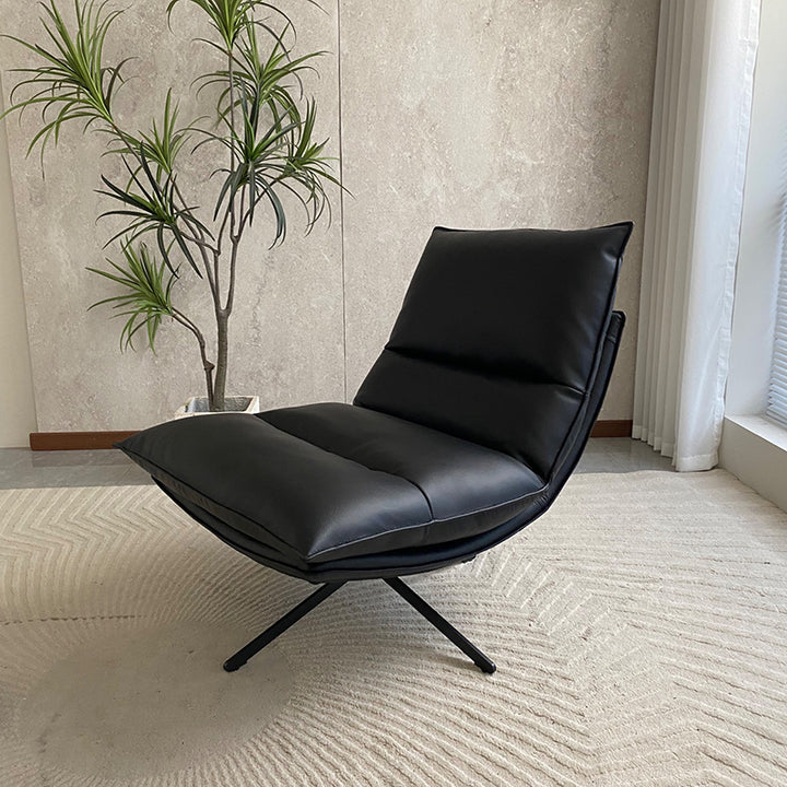 Scandinavian Minimalist 360° Swivel Recliner: 4-Position Adjustable Backrest - Eco-Friendly Faux Leather Lounge Chair For Living Room