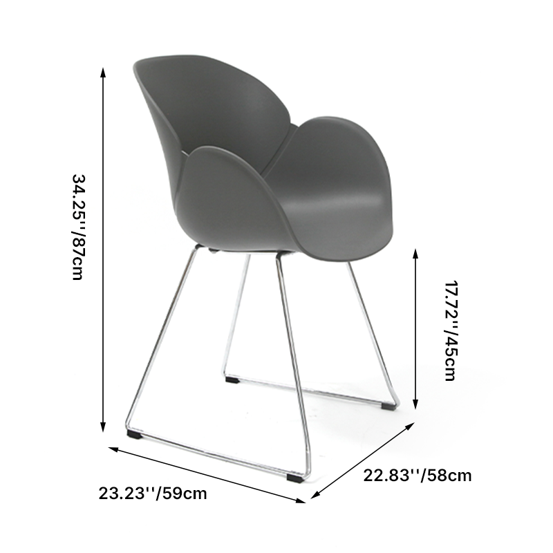 Contemporary Tulip Design Dining Chair: PP Backrest &amp; Armrest - Scandinavian Ergonomic Accent Chair For Dining Room