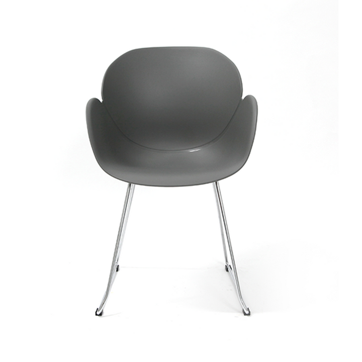 Contemporary Tulip Design Dining Chair: PP Backrest &amp; Armrest - Scandinavian Ergonomic Accent Chair For Dining Room