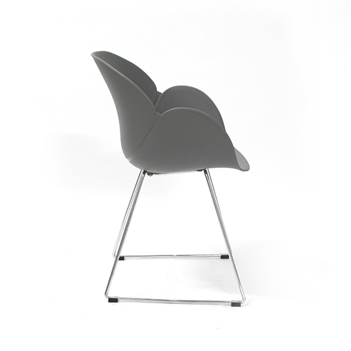 Contemporary Tulip Design Dining Chair: PP Backrest &amp; Armrest - Scandinavian Ergonomic Accent Chair For Dining Room