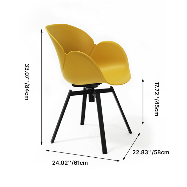 Contemporary Nordic Tulip Design Dining Chair: Colorful PP Backrest - Ergonomic Scandinavian Accent Chair For Dining Room