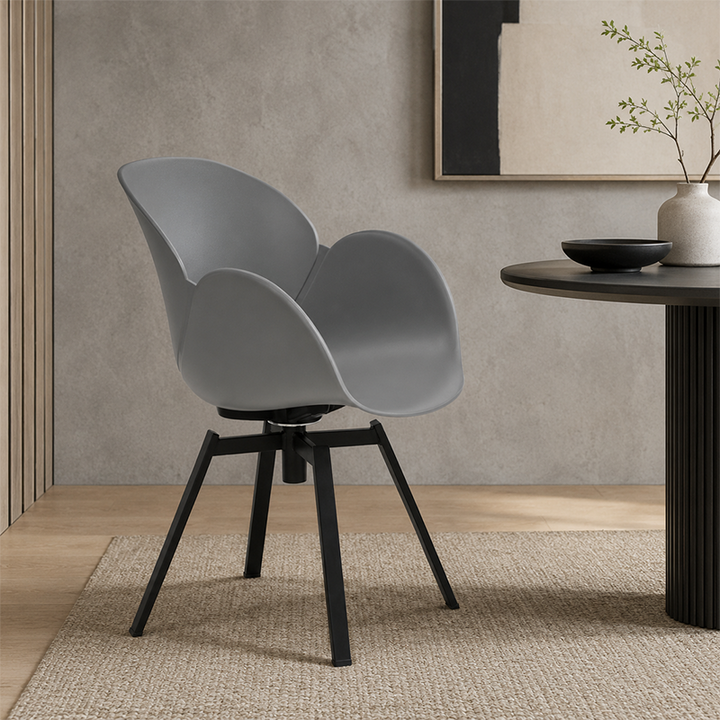 Contemporary Nordic Tulip Design Dining Chair: Colorful PP Backrest - Ergonomic Scandinavian Accent Chair For Dining Room