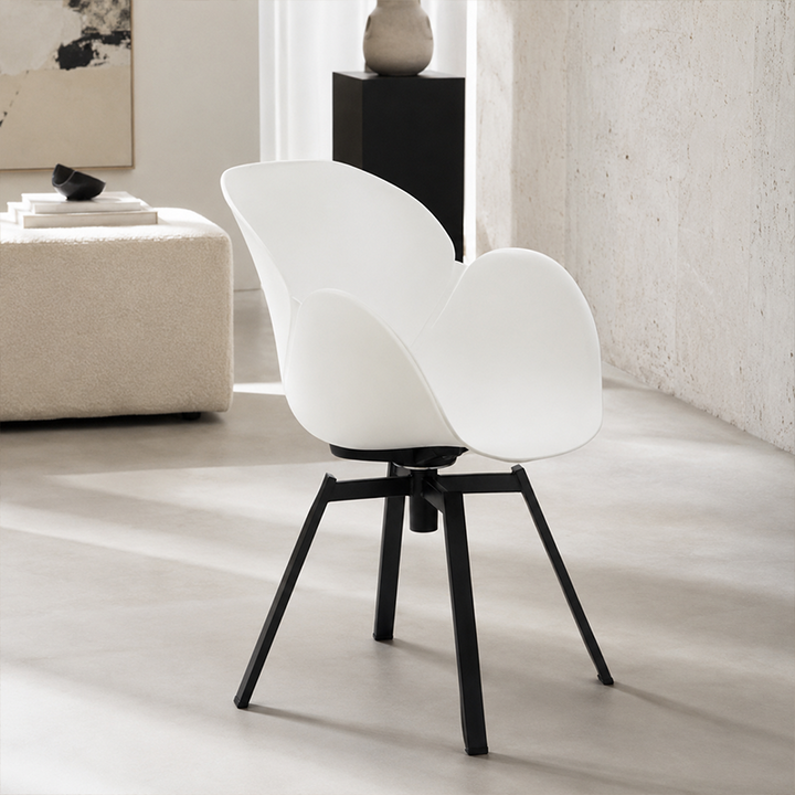 Contemporary Nordic Tulip Design Dining Chair: Colorful PP Backrest - Ergonomic Scandinavian Accent Chair For Dining Room