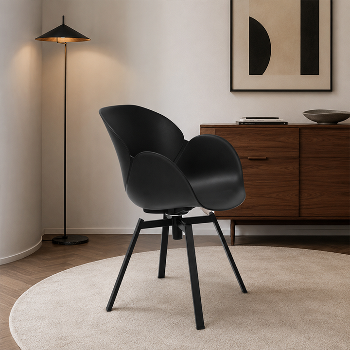 Contemporary Nordic Tulip Design Dining Chair: Colorful PP Backrest - Ergonomic Scandinavian Accent Chair For Dining Room