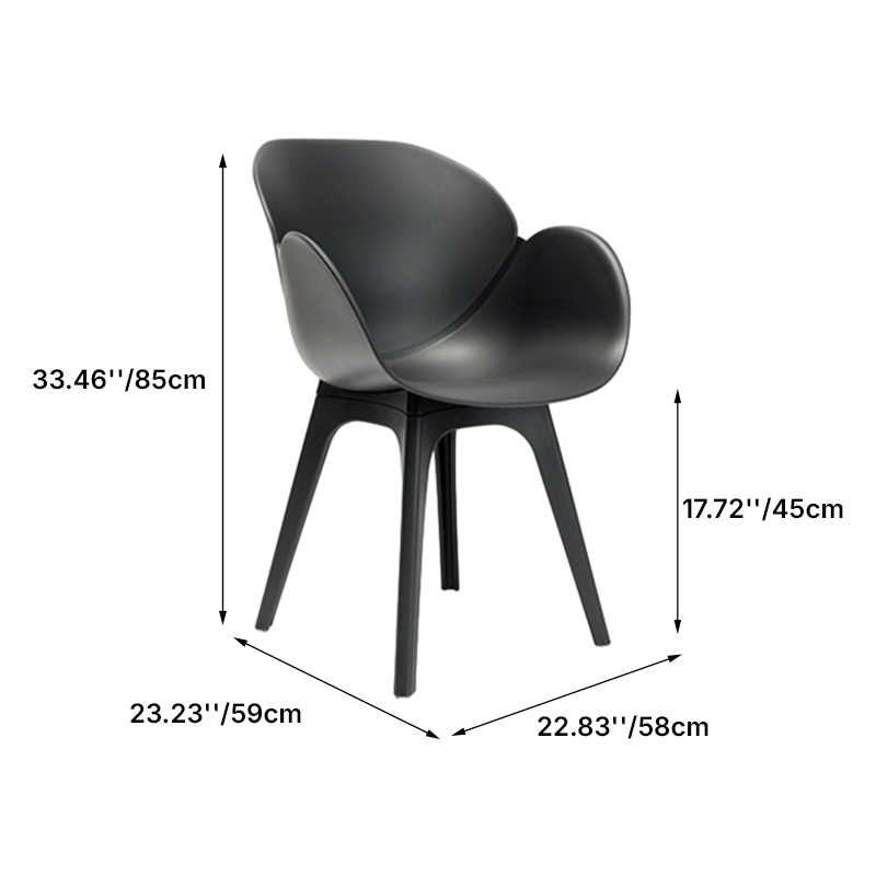 Contemporary Nordic Tulip Design Dining Chair: PP Backrest &amp; Leg - Ergonomic Scandinavian Swivel Accent Chair For Dining Room