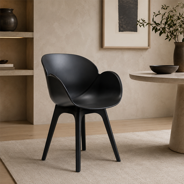 Contemporary Nordic Tulip Design Dining Chair: PP Backrest &amp; Leg - Ergonomic Scandinavian Swivel Accent Chair For Dining Room