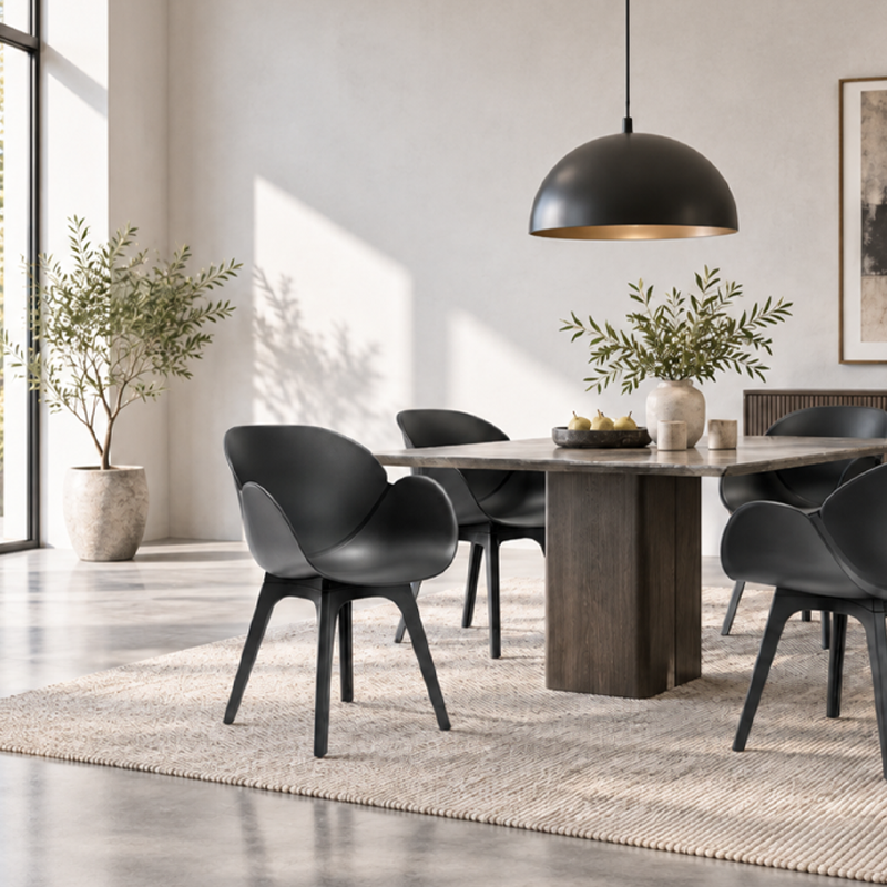 Contemporary Nordic Tulip Design Dining Chair: PP Backrest &amp; Leg - Ergonomic Scandinavian Swivel Accent Chair For Dining Room