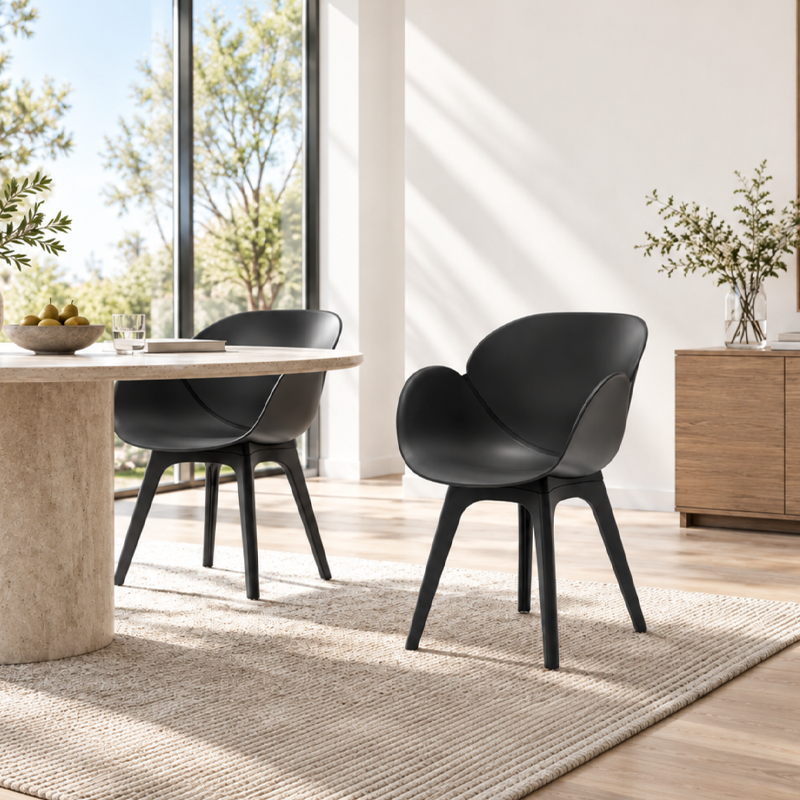 Contemporary Nordic Tulip Design Dining Chair: PP Backrest &amp; Leg - Ergonomic Scandinavian Swivel Accent Chair For Dining Room