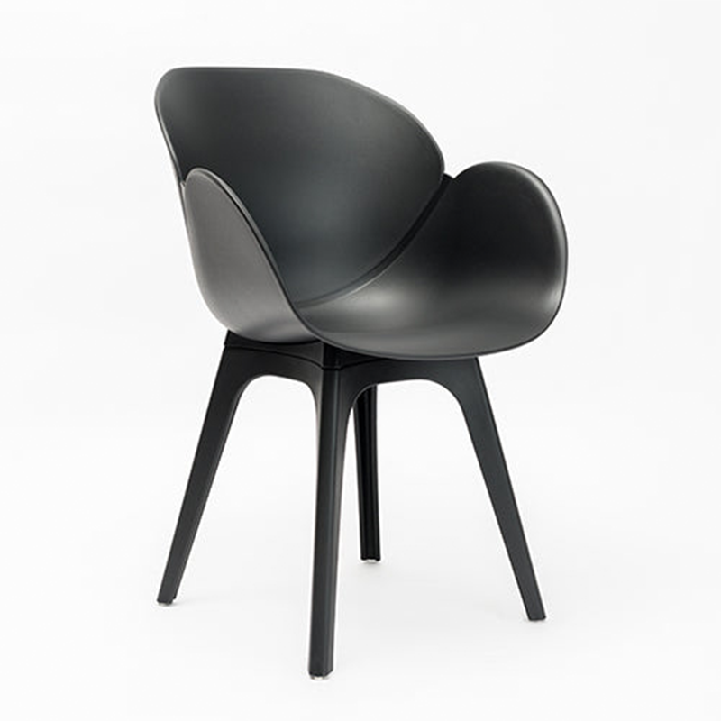 Contemporary Nordic Tulip Design Dining Chair: PP Backrest &amp; Leg - Ergonomic Scandinavian Swivel Accent Chair For Dining Room