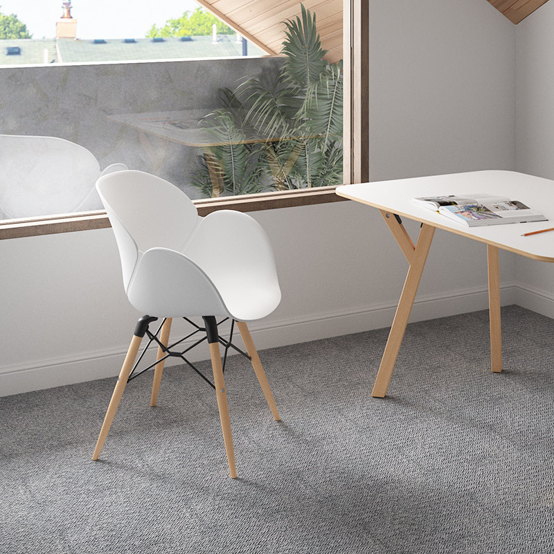 Contemporary Nordic Tulip Design Accent Chair: Beech Wood Legs &amp; Curved PP Seat - Armrest Backrest Scandinavian Dining Chair For Dining Room