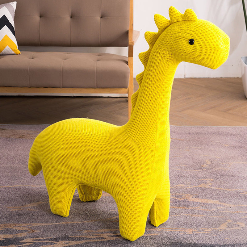 Modern Minimalist Giraffe-Shaped Knitted Cotton Sponge Kid Accent Chair For Living Room