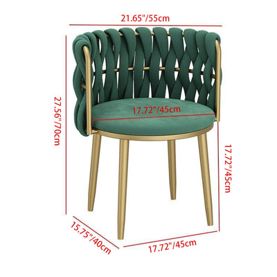 Modern Minimalist Round Cushion Velvet Fabric Iron Sponge Vanity Stool Backrest Armrest For Bedroom