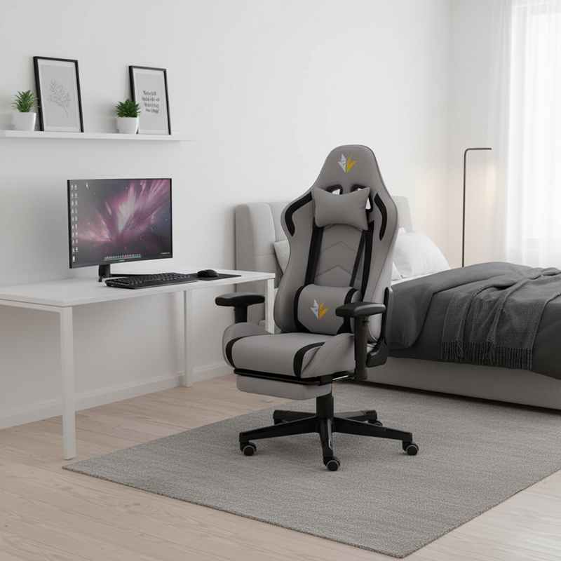 Modern Minimalist Rectangular Seat Cushion Fabric PU Leather Nylon Sponge Desk Chair Backrest Armrest For Home Office