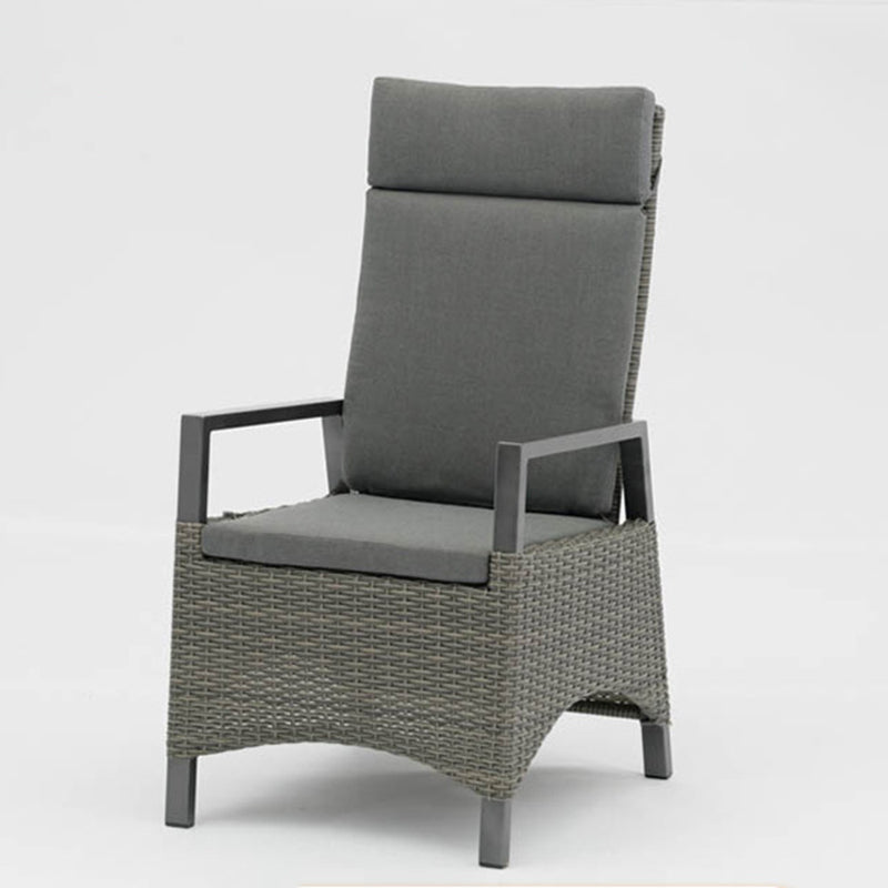 Modern Minimalist Rectangular Cushion Polyethylene Rattan Aluminum Polyester Fabric Sponge Outdoor Chair Backrest Armrest For Garden