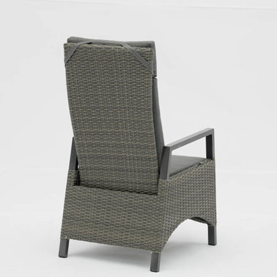 Modern Minimalist Rectangular Cushion Polyethylene Rattan Aluminum Polyester Fabric Sponge Outdoor Chair Backrest Armrest For Garden