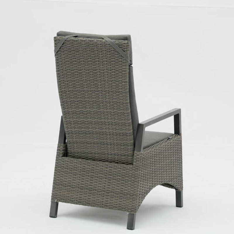 Modern Minimalist Rectangular Cushion Polyethylene Rattan Aluminum Polyester Fabric Sponge Outdoor Chair Backrest Armrest For Garden