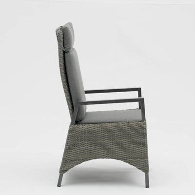 Modern Minimalist Rectangular Cushion Polyethylene Rattan Aluminum Polyester Fabric Sponge Outdoor Chair Backrest Armrest For Garden