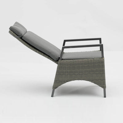 Modern Minimalist Rectangular Cushion Polyethylene Rattan Aluminum Polyester Fabric Sponge Outdoor Chair Backrest Armrest For Garden