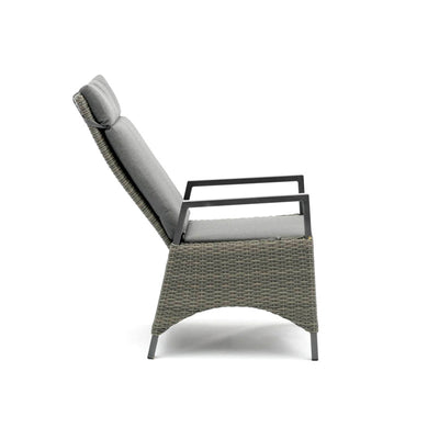 Modern Minimalist Rectangular Cushion Polyethylene Rattan Aluminum Polyester Fabric Sponge Outdoor Chair Backrest Armrest For Garden