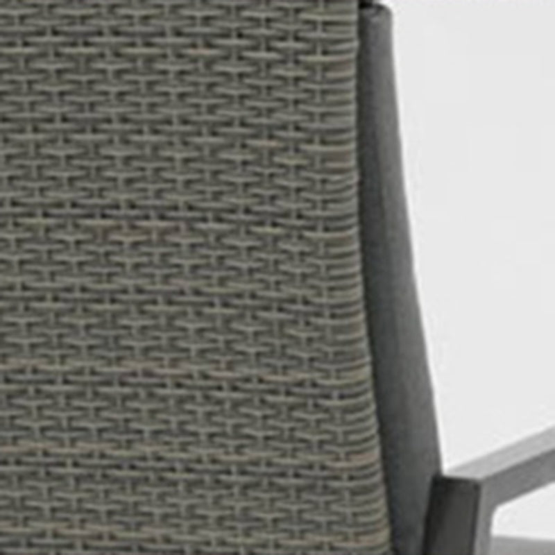 Modern Minimalist Rectangular Cushion Polyethylene Rattan Aluminum Polyester Fabric Sponge Outdoor Chair Backrest Armrest For Garden