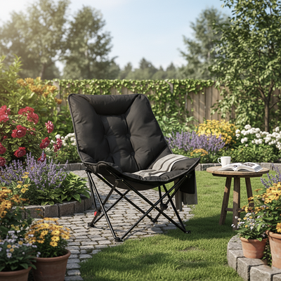 Modern Minimalist Curved Oxford Cloth Iron Cotton Outdoor Chair Backrest For Garden