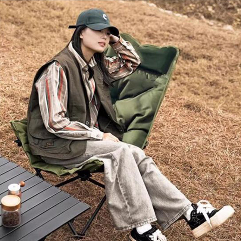 Modern Minimalist Curved Oxford Cloth Iron Cotton Outdoor Chair Backrest For Garden