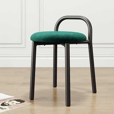 Modern Minimalist Round Cushion Velvet Fabric Synthetic Leather Metal Sponge Dining Chair Backrest For Dining Room