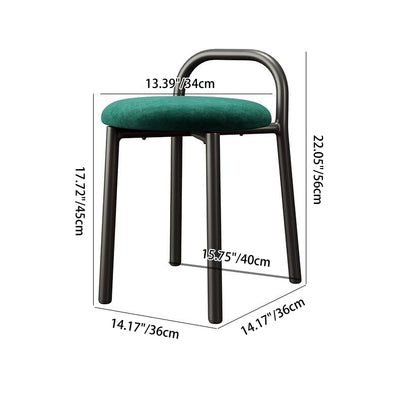 Modern Minimalist Round Cushion Velvet Fabric Synthetic Leather Metal Sponge Dining Chair Backrest For Dining Room