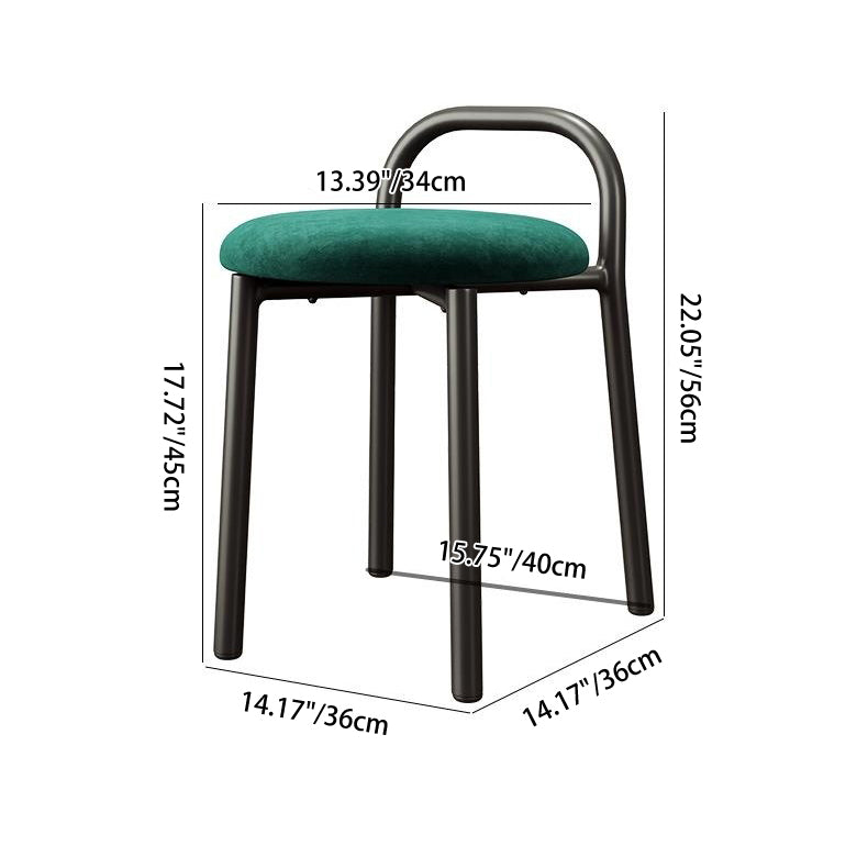 Modern Minimalist Round Cushion Velvet Fabric Synthetic Leather Metal Sponge Dining Chair Backrest For Dining Room