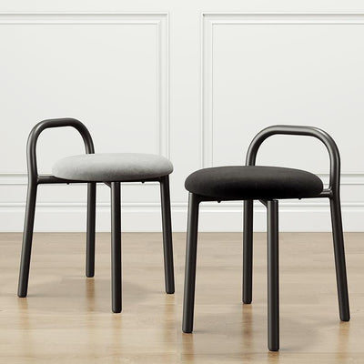 Modern Minimalist Round Cushion Velvet Fabric Synthetic Leather Metal Sponge Dining Chair Backrest For Dining Room