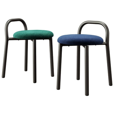 Modern Minimalist Round Cushion Velvet Fabric Synthetic Leather Metal Sponge Dining Chair Backrest For Dining Room