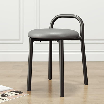 Modern Minimalist Round Cushion Velvet Fabric Synthetic Leather Metal Sponge Dining Chair Backrest For Dining Room