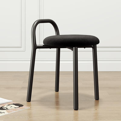 Modern Minimalist Round Cushion Velvet Fabric Synthetic Leather Metal Sponge Dining Chair Backrest For Dining Room