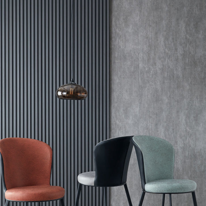 Modern Minimalist Round Seat Cushion Synthetic Fabric Carbon Steel Sponge Dining Chair Backrest For Dining Room