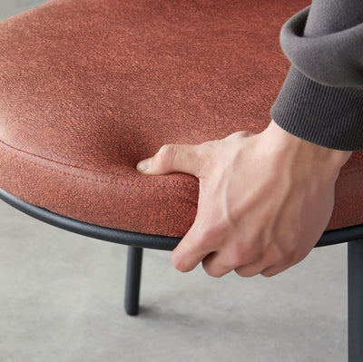 Modern Minimalist Round Seat Cushion Tech Fabric Carbon Steel Sponge Dining Chair Backrest For Dining Room