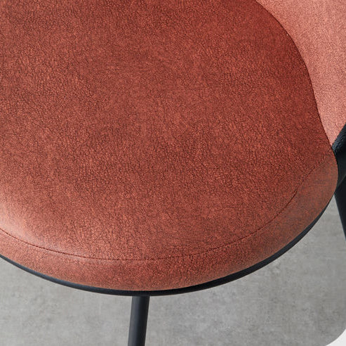 Modern Minimalist Round Seat Cushion Synthetic Fabric Carbon Steel Sponge Dining Chair Backrest For Dining Room