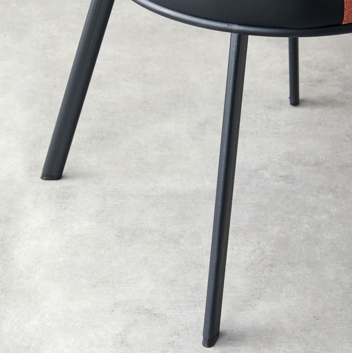 Modern Minimalist Round Seat Cushion Synthetic Fabric Carbon Steel Sponge Dining Chair Backrest For Dining Room