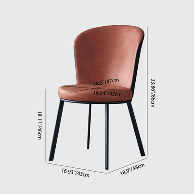 Modern Minimalist Round Seat Cushion Tech Fabric Carbon Steel Sponge Dining Chair Backrest For Dining Room