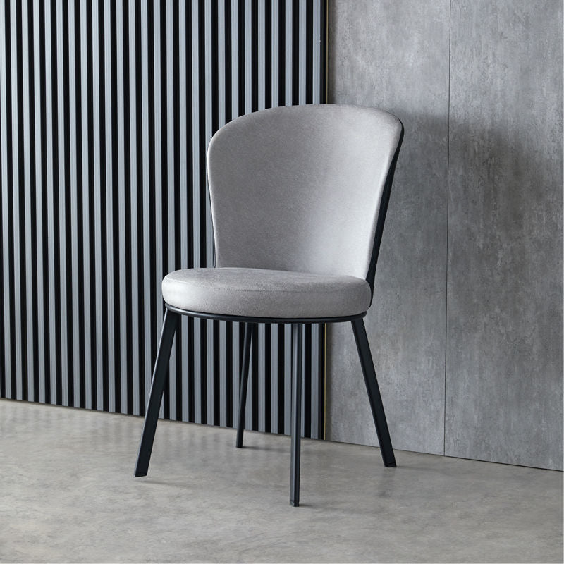 Modern Minimalist Round Seat Cushion Synthetic Fabric Carbon Steel Sponge Dining Chair Backrest For Dining Room